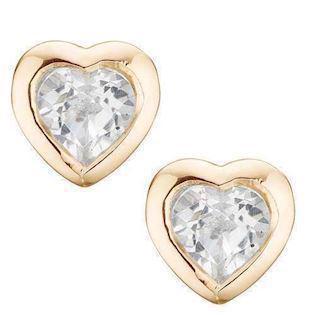 Christina Collect 925 sterling sølv Topaz hjerter små forgylte hjerter med hvit topas, modell 671-G16